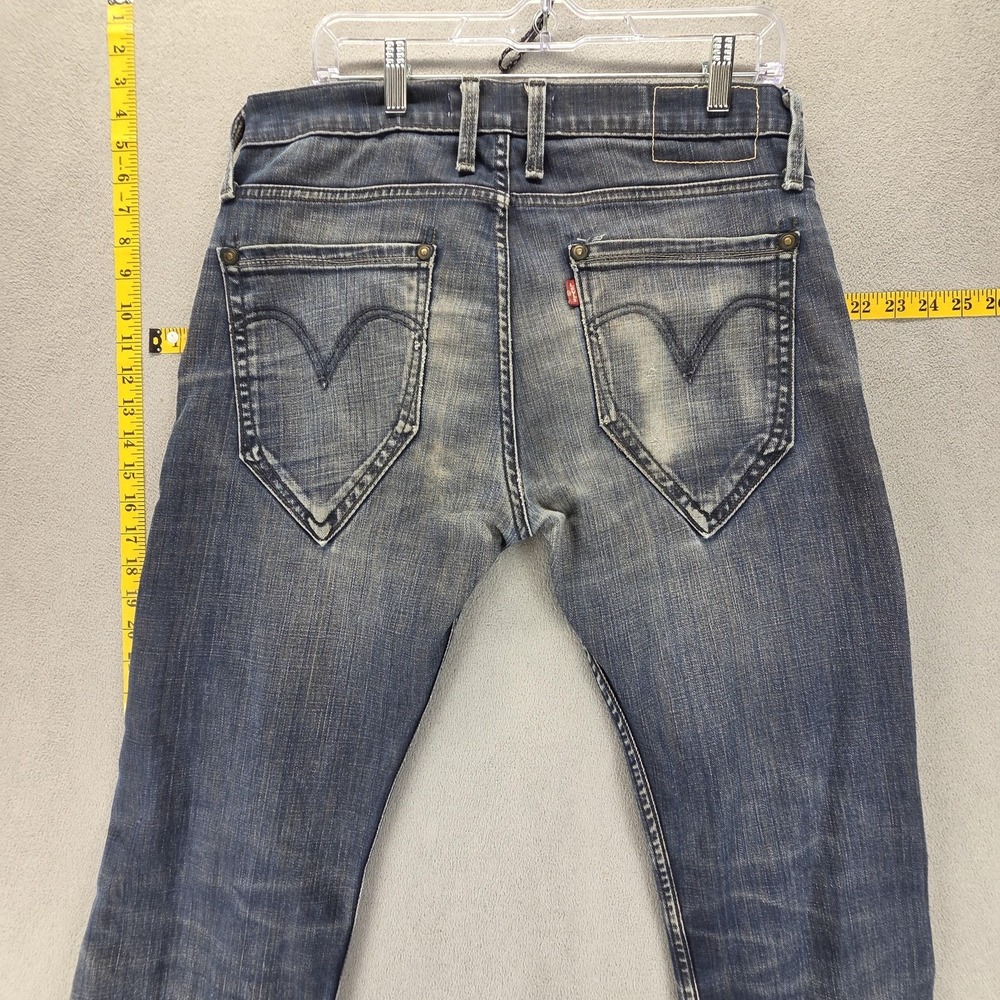 Vintage Levis Engineered Jeans Mens 33x32 Blue 504 Loose Whiskers Honeycomb